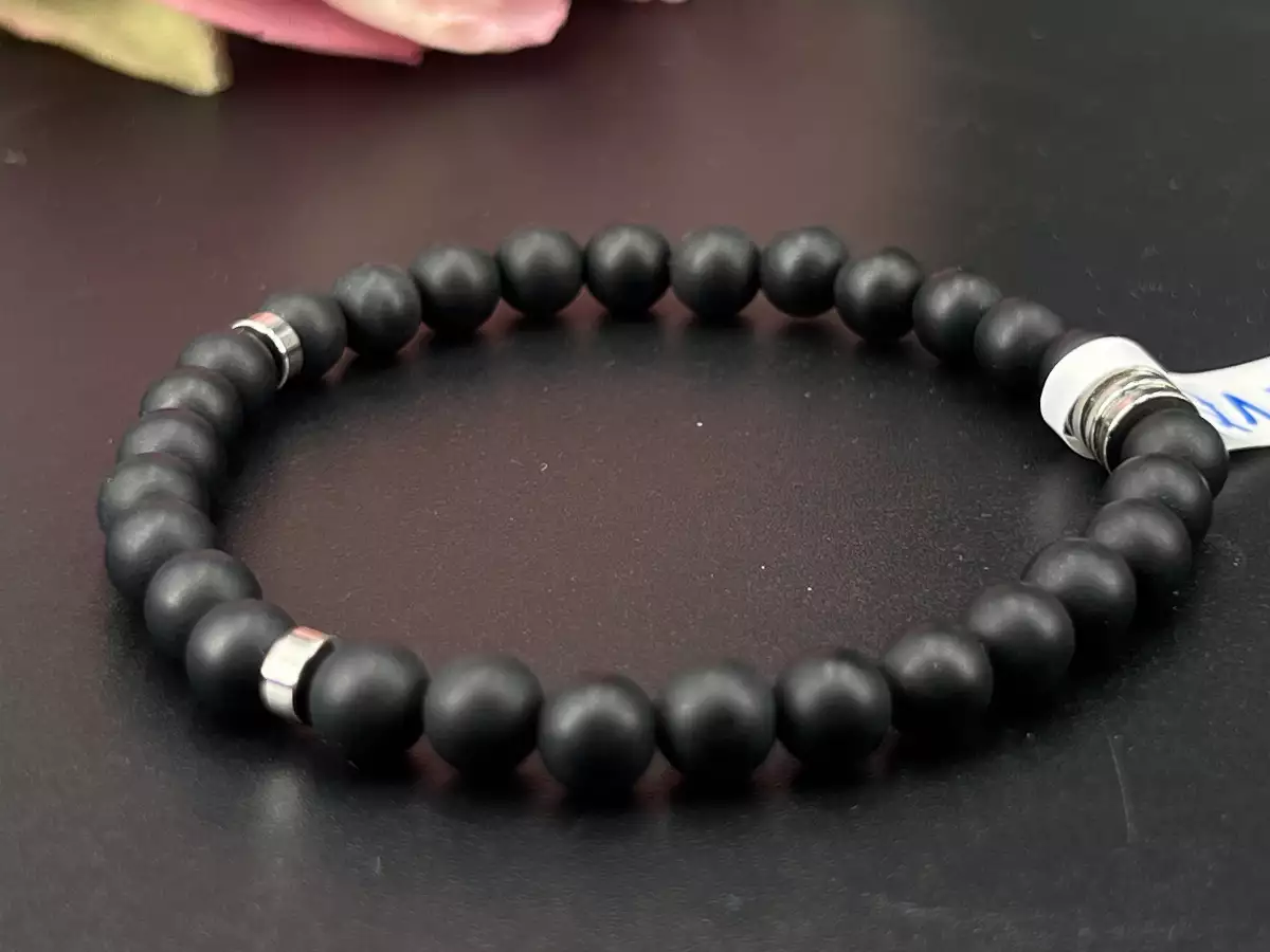 Bracelet onyx 6 mm