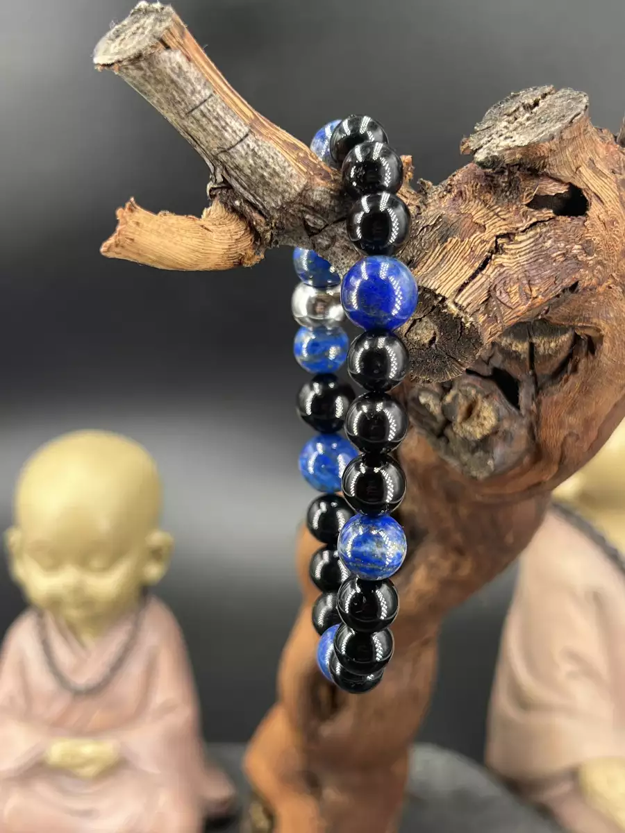 Bracelet tourmaline et lapis-lazuli