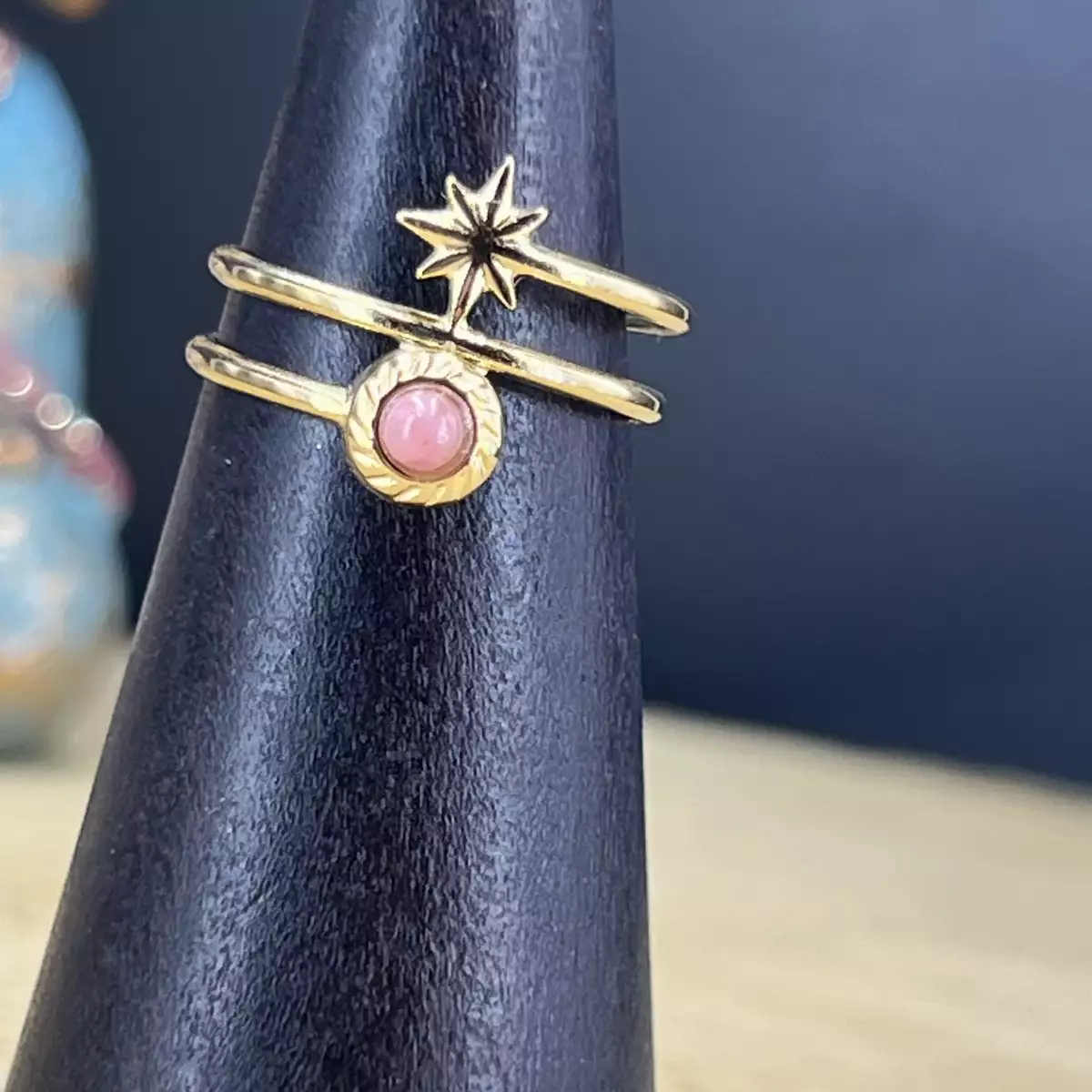 Bague en rhodochrosite