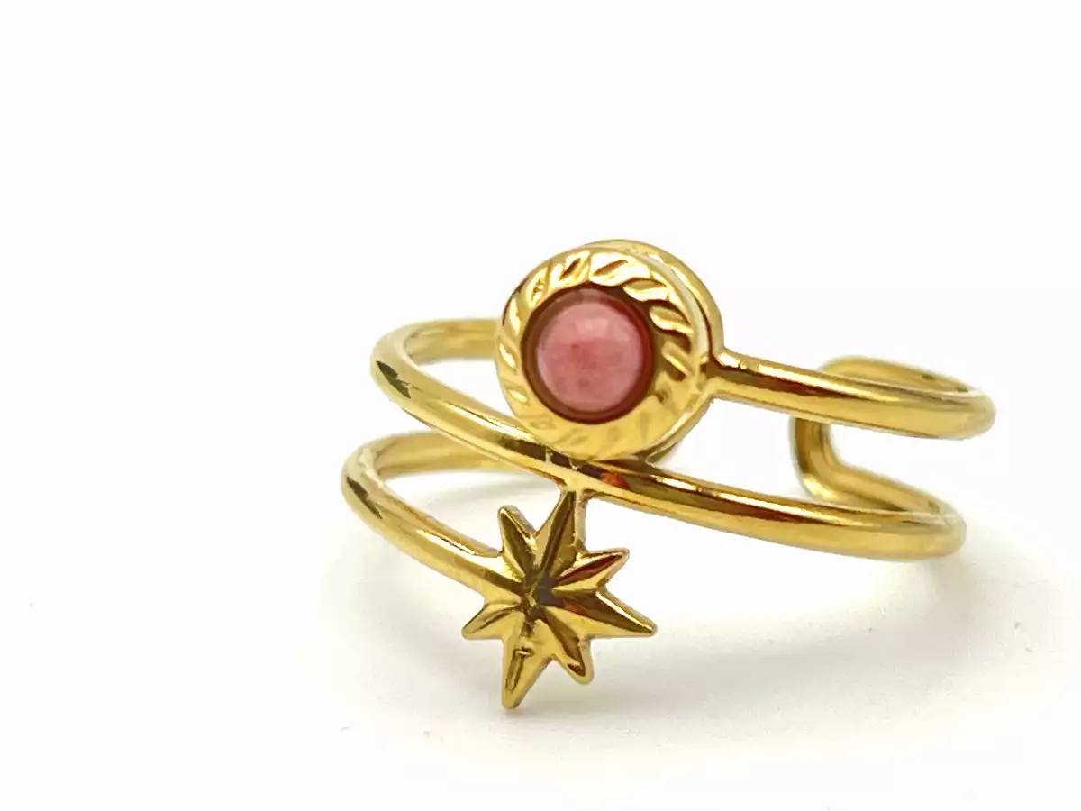 Bague en rhodochrosite