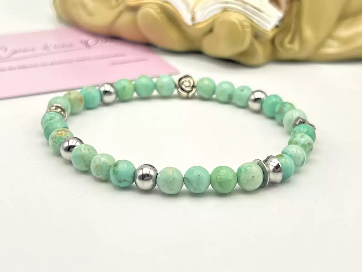 Bracelet chrysocolle en 6 mm