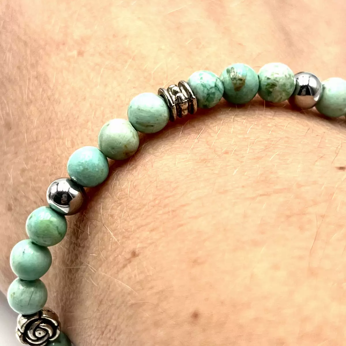 Bracelet chrysocolle en 6 mm