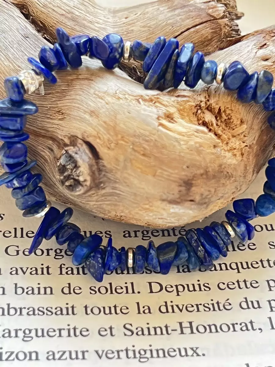 Bracelet chips en Lapis Lazuli