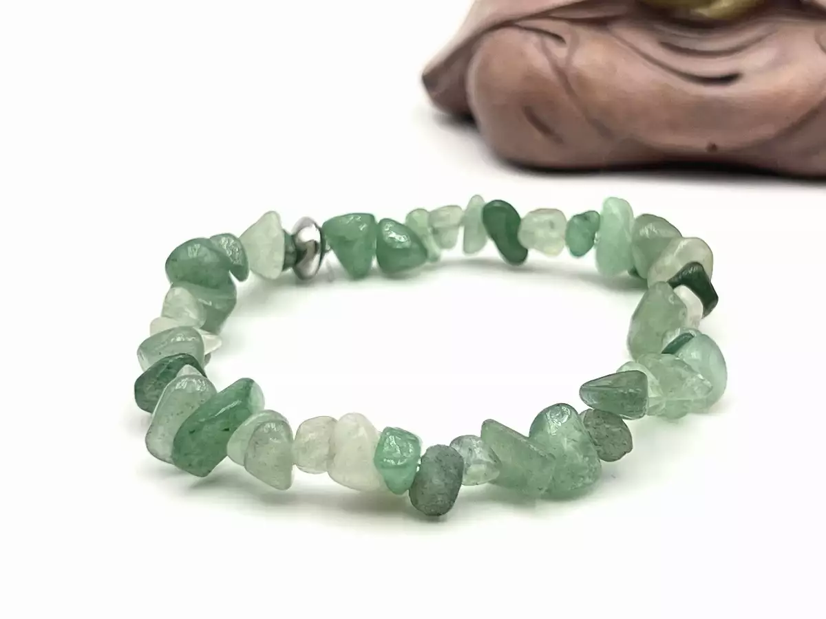 Bracelet chips en aventurine verte