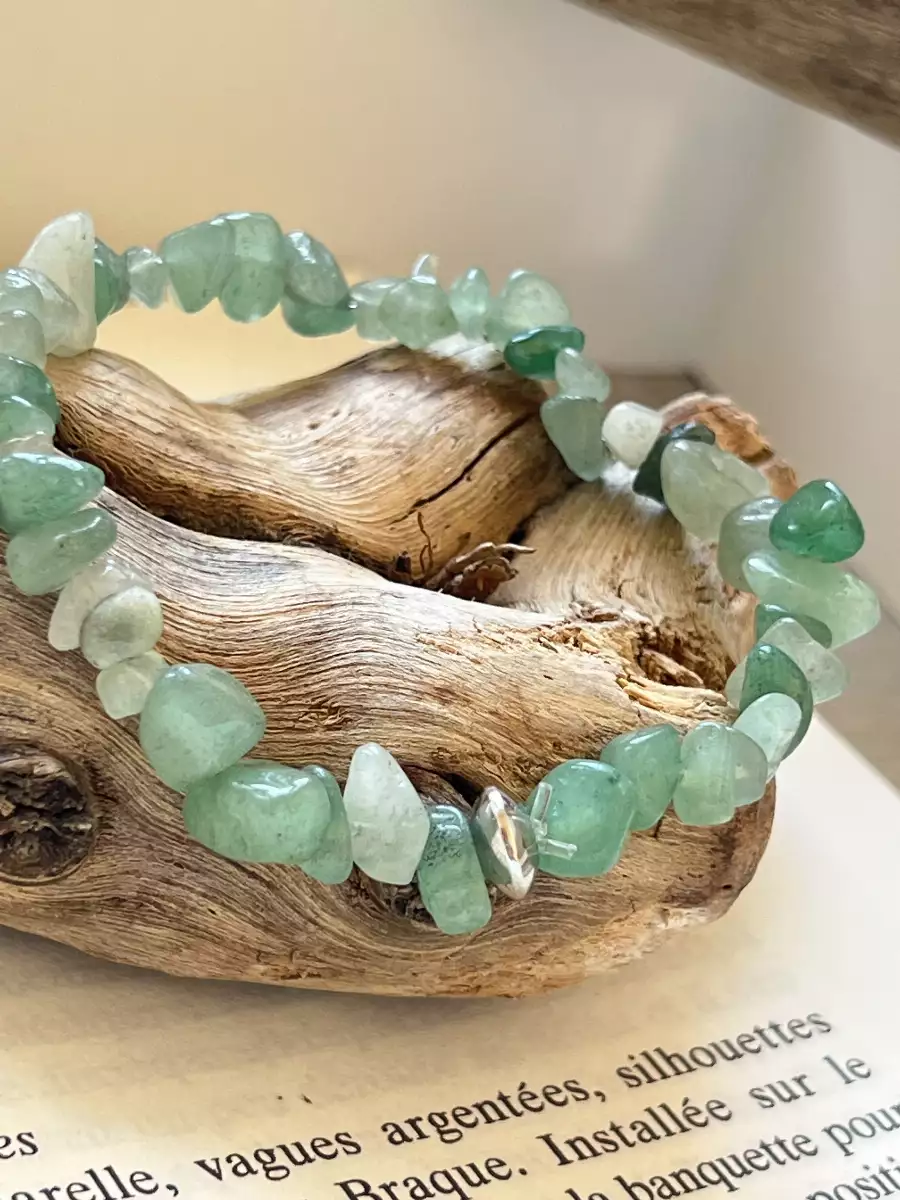 Bracelet chips en aventurine verte