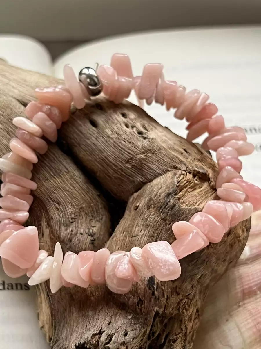 Bracelet Chips en Opale Rose