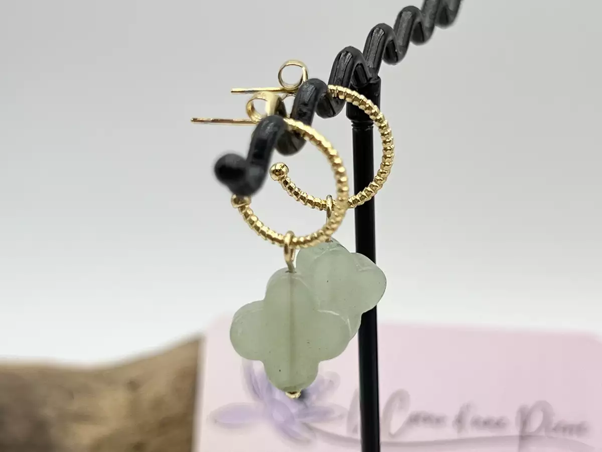 Boucles d'oreilles en aventurine verte