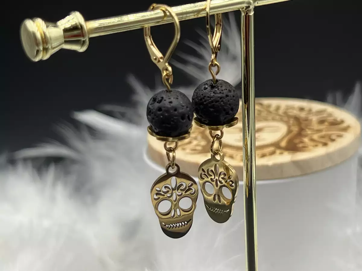 Boucles d'oreilles Pierre de Lave