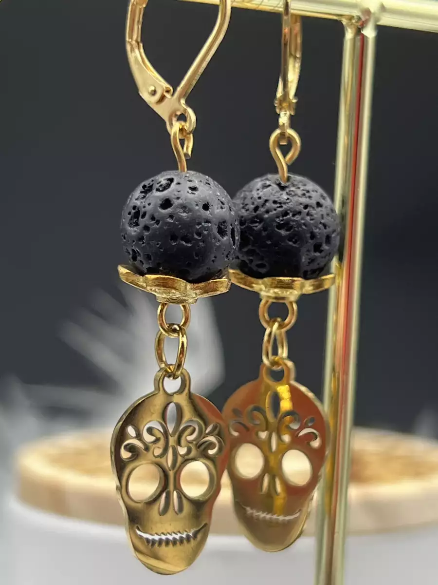 Boucles d'oreilles Pierre de Lave