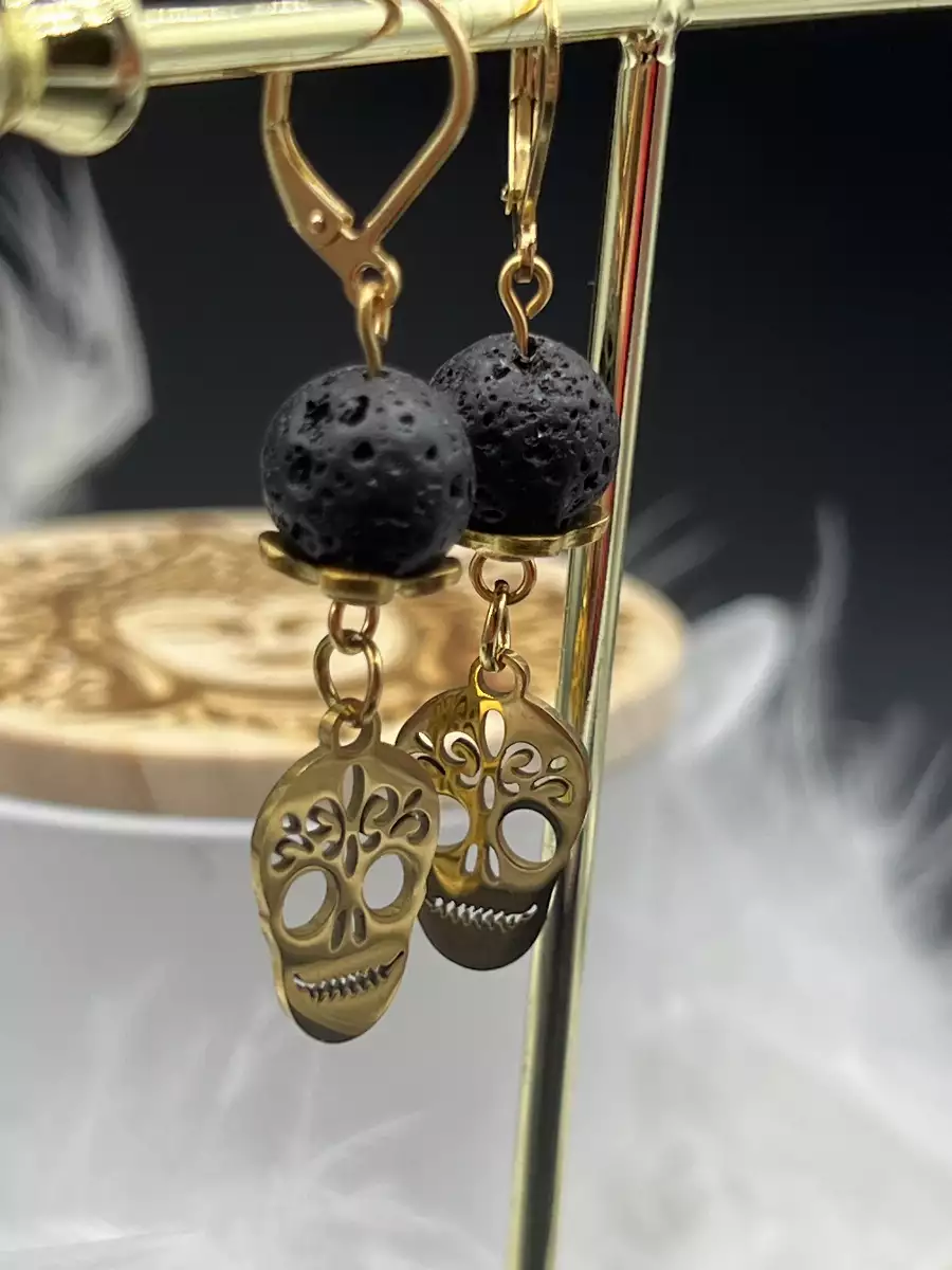 Boucles d'oreilles Pierre de Lave