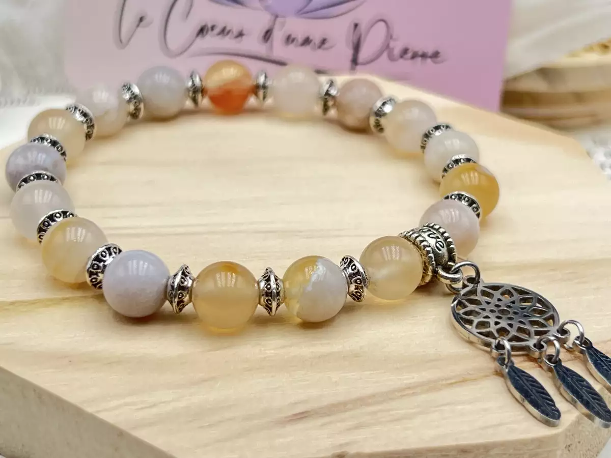 Bracelet en Agate Fleur de Cerisier