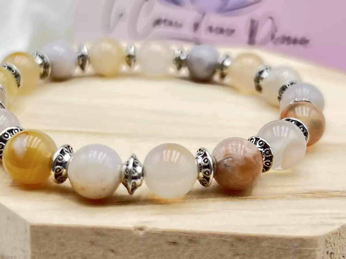 Bracelet en Agate Fleur de Cerisier