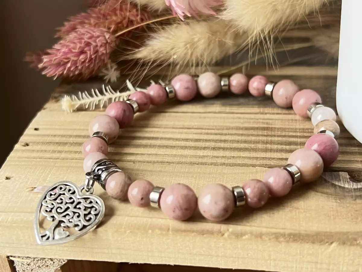 Bracelet en Rhodochrosite - Douceur et Harmonie ✨