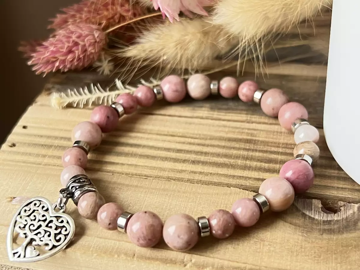 Bracelet en Rhodochrosite - Douceur et Harmonie ✨