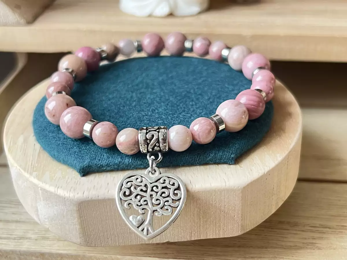 Bracelet en Rhodochrosite - Douceur et Harmonie ✨