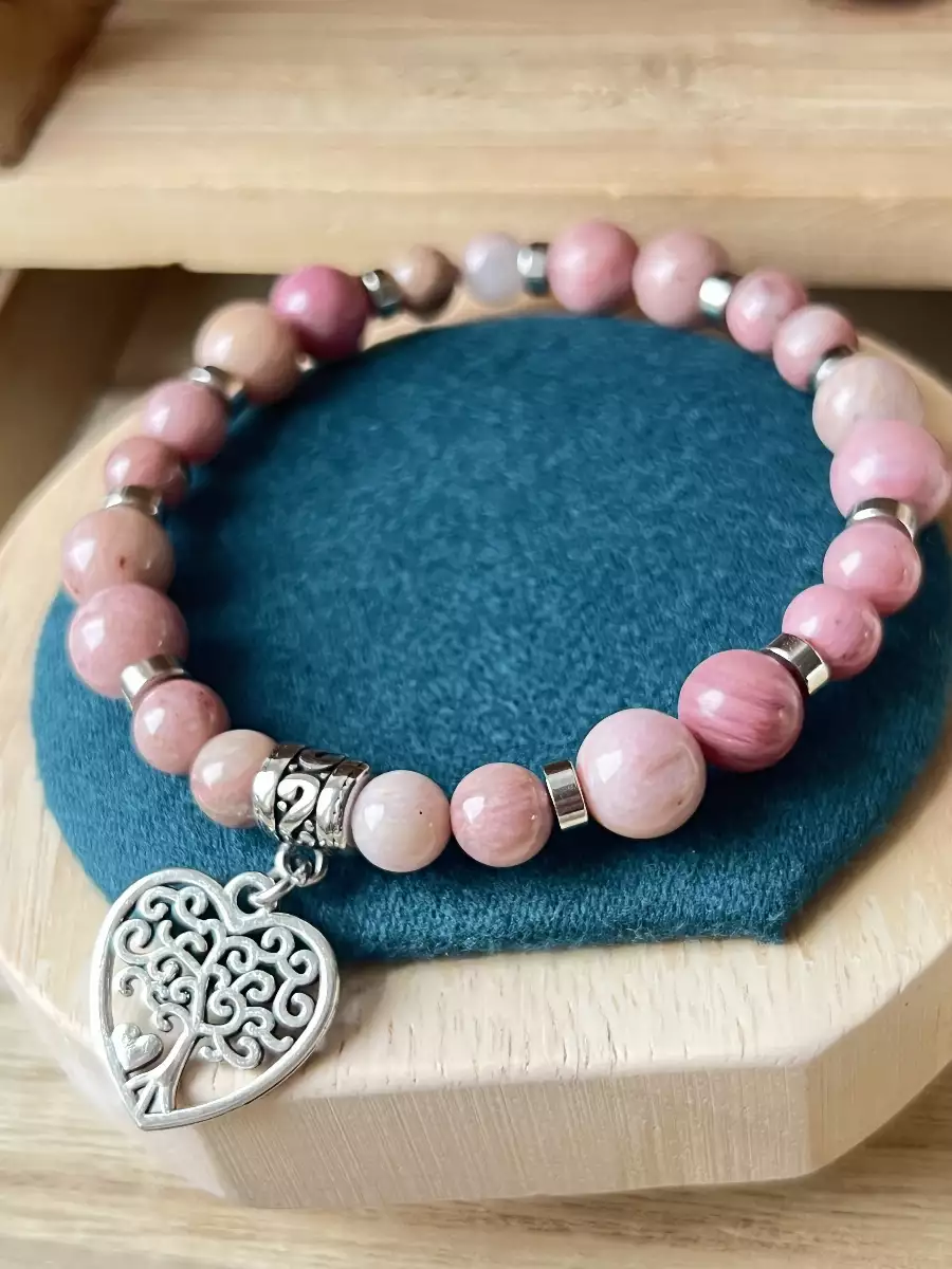 Bracelet en Rhodochrosite - Douceur et Harmonie ✨