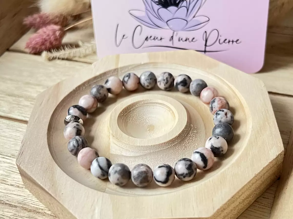 Bracelet en Jaspe Cappuccino Rose