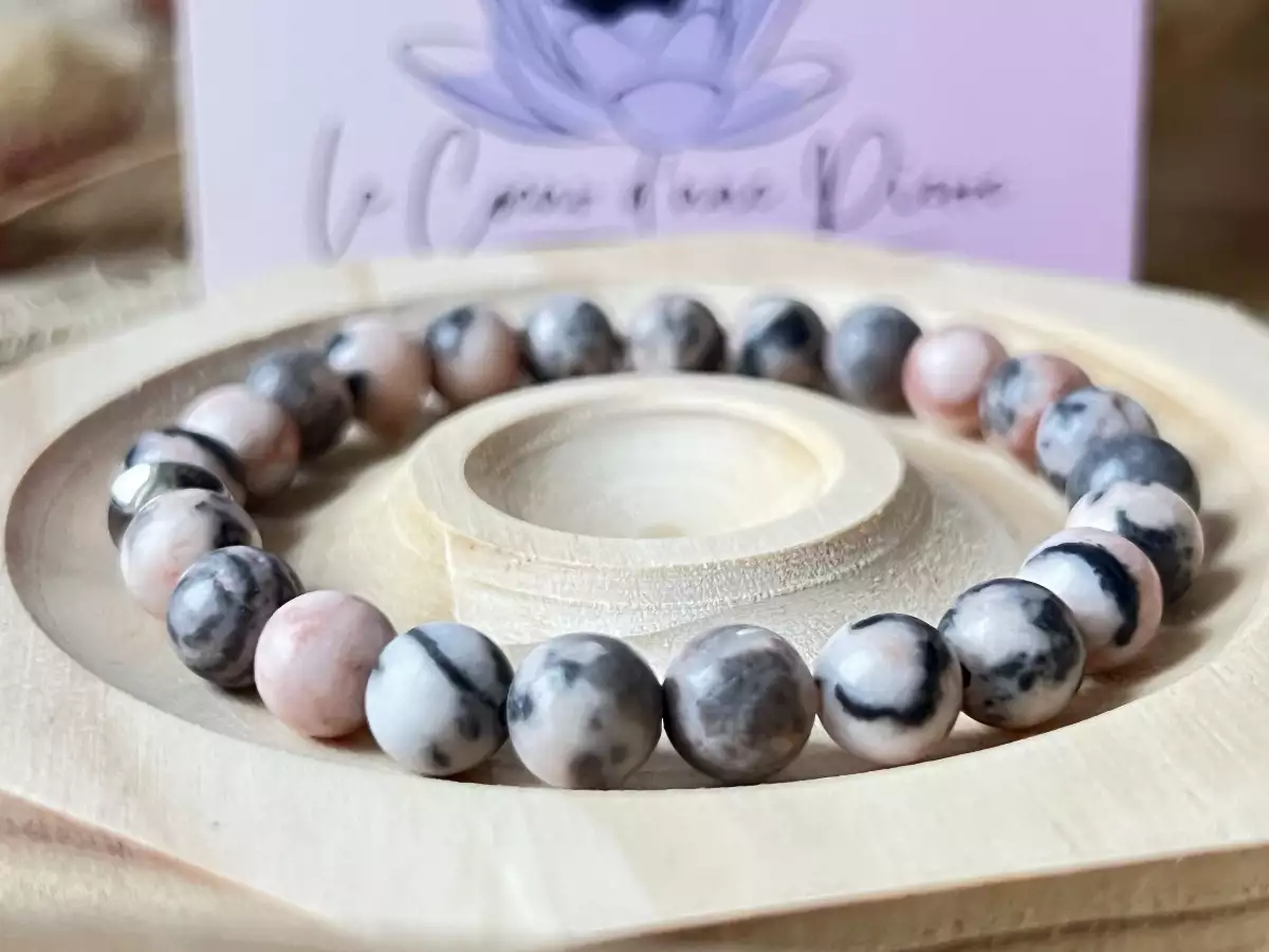 Bracelet en Jaspe Cappuccino Rose