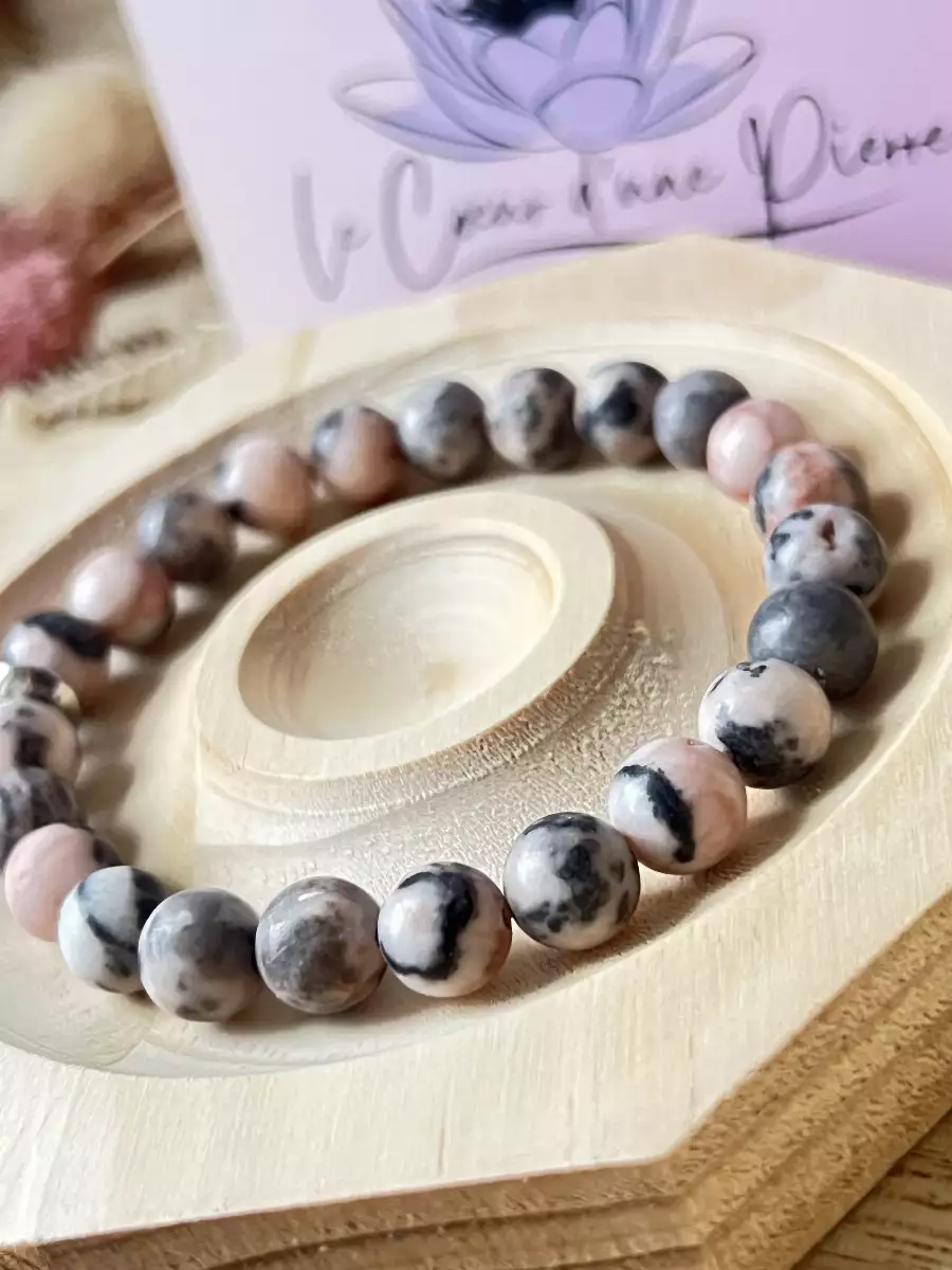 Bracelet en Jaspe Cappuccino Rose
