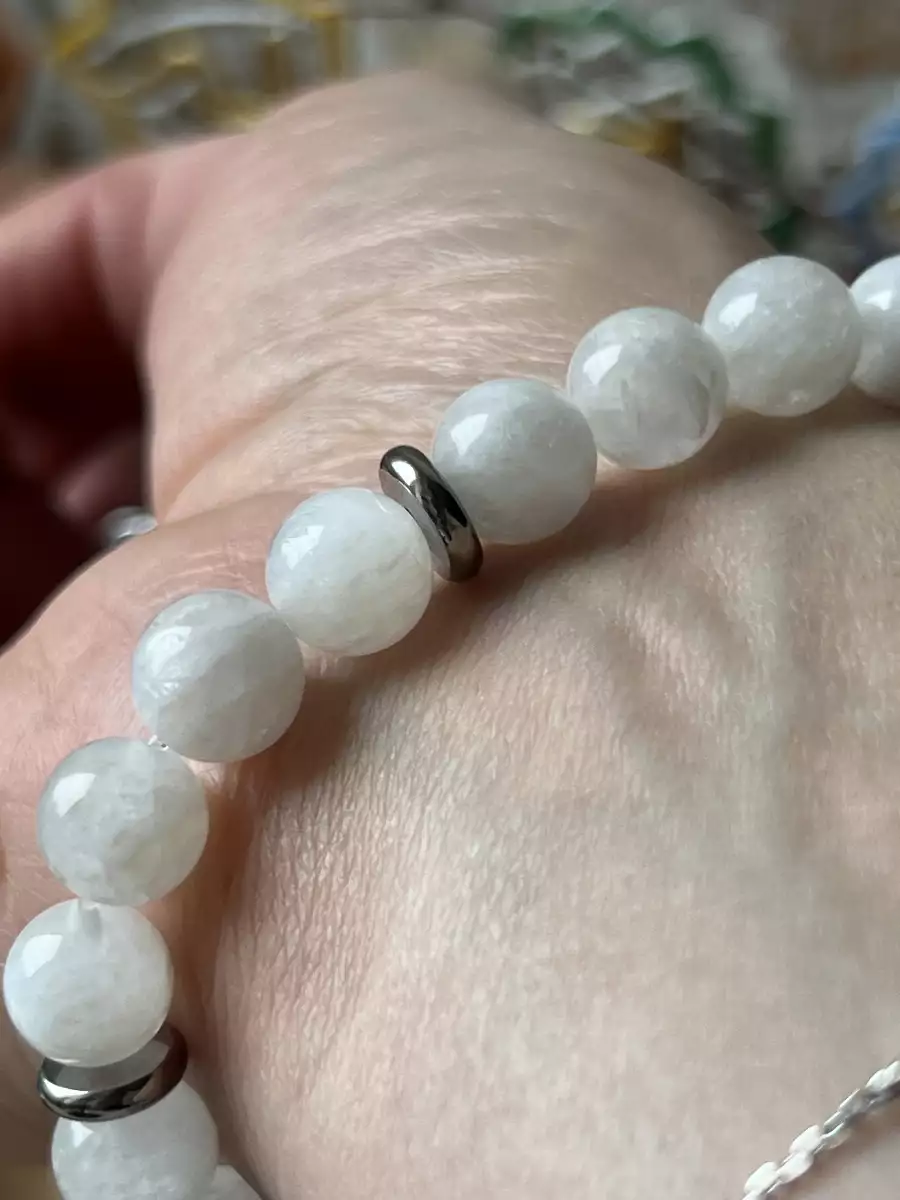 Bracelet en pierre de lune blanche
