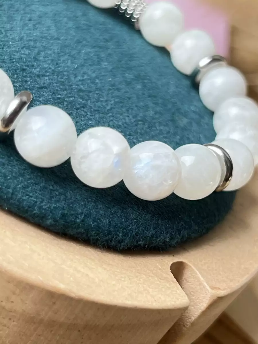 Bracelet en pierre de lune blanche