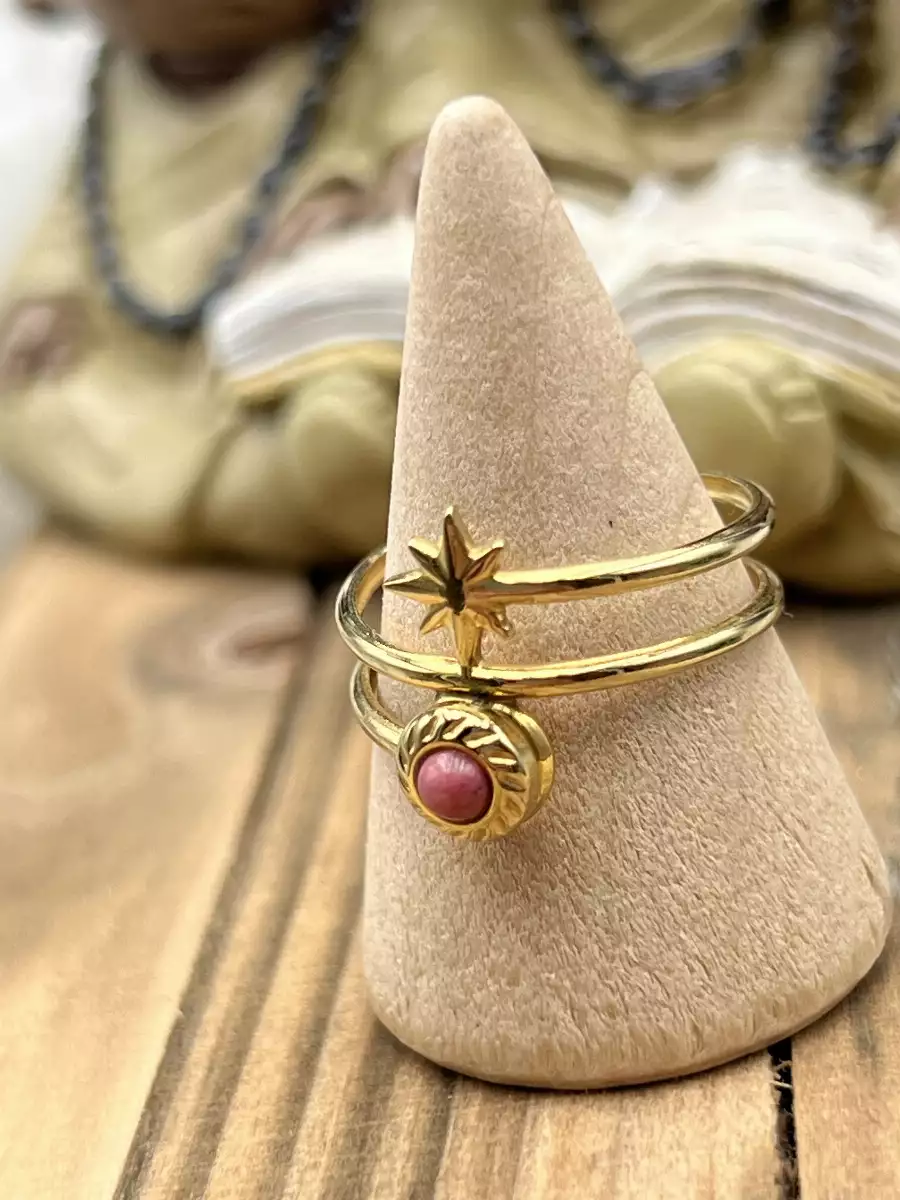 Bague en rhodochrosite