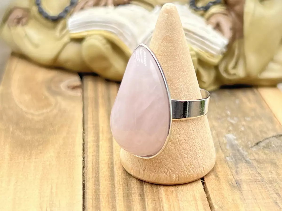 Bague en quartz rose