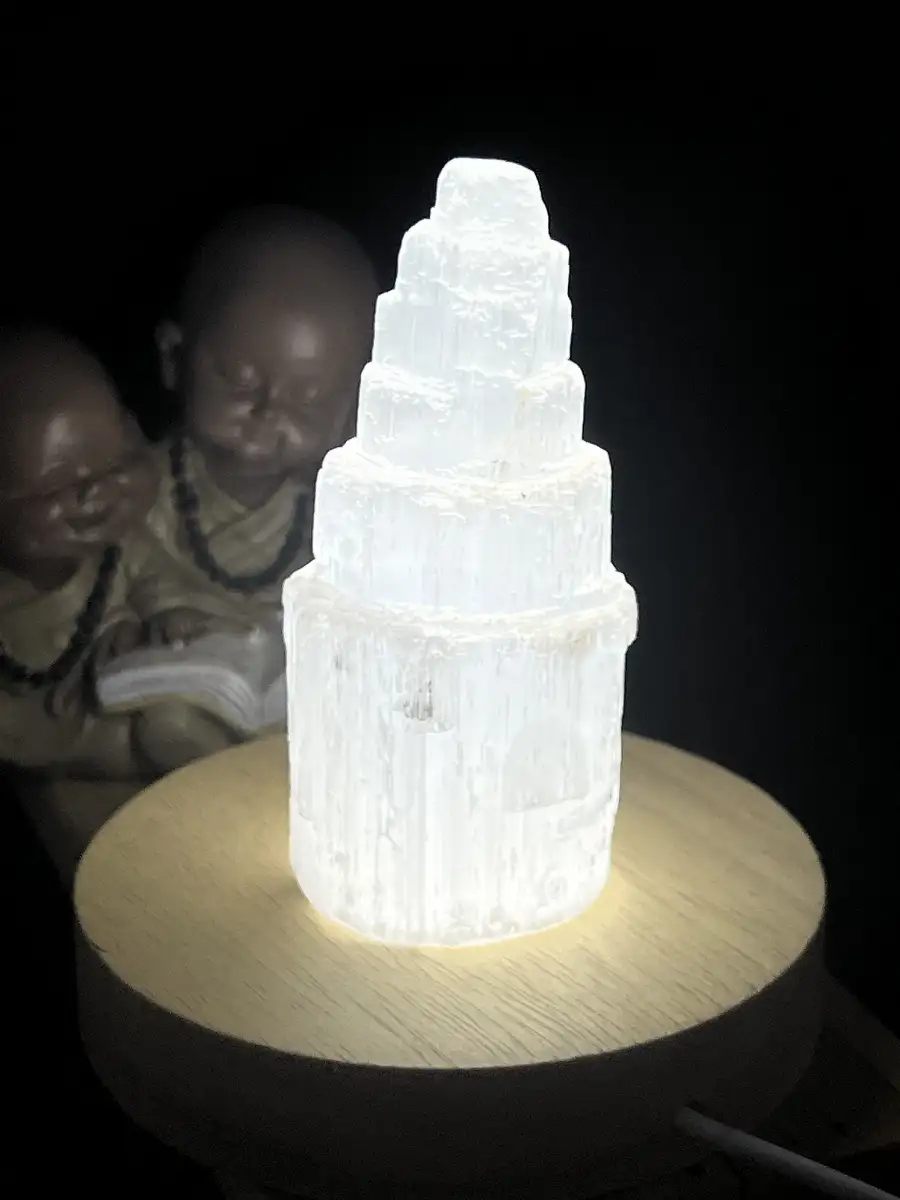 Tour Sélénite + socle lumineux