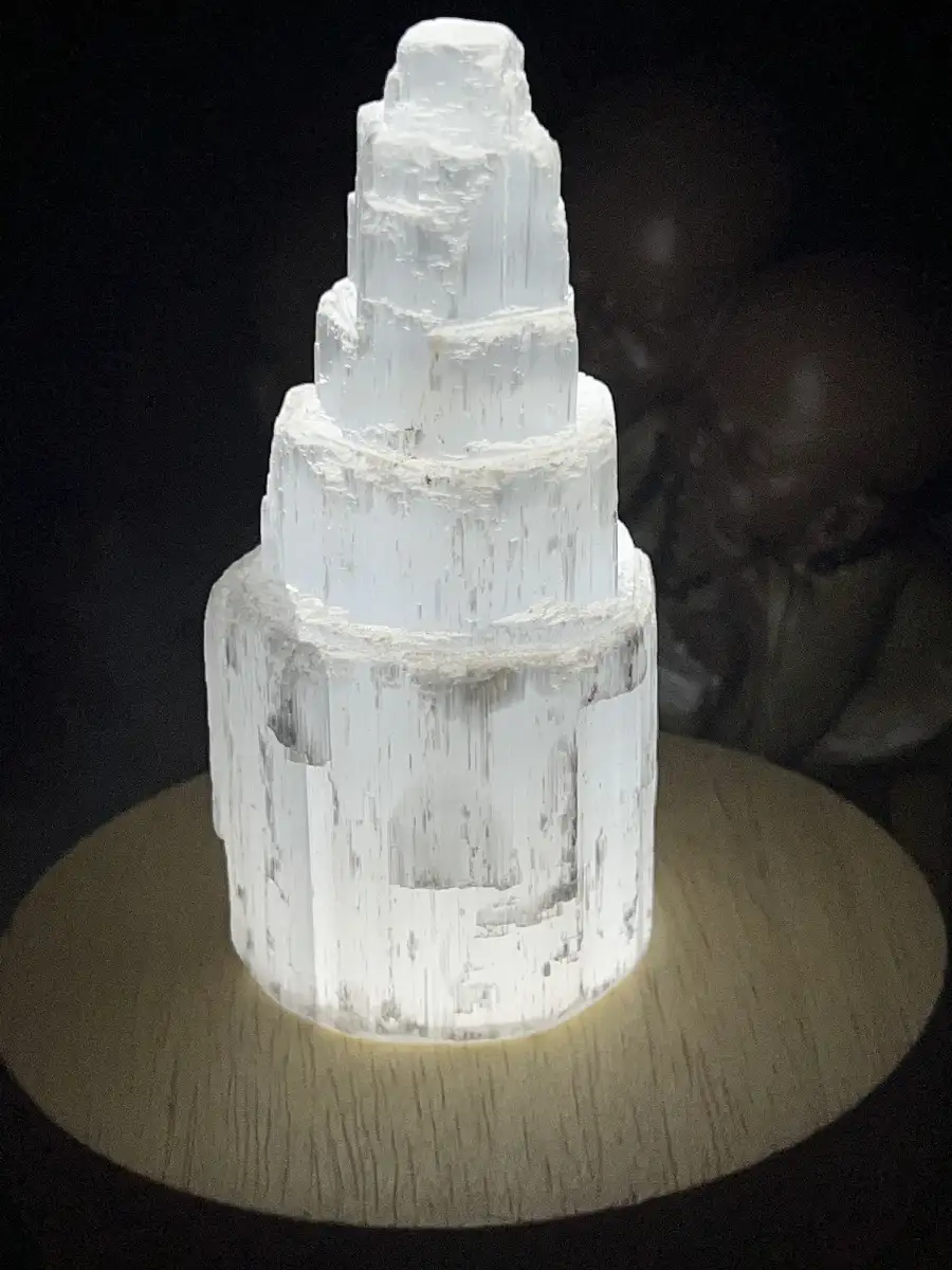Tour Sélénite + socle lumineux