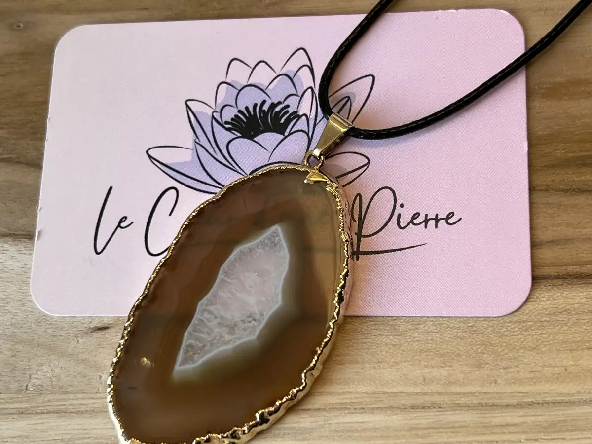 Pendentif tranche d'agate