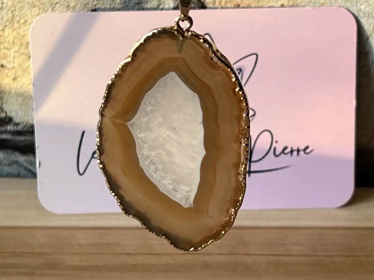 Pendentif tranche d'agate