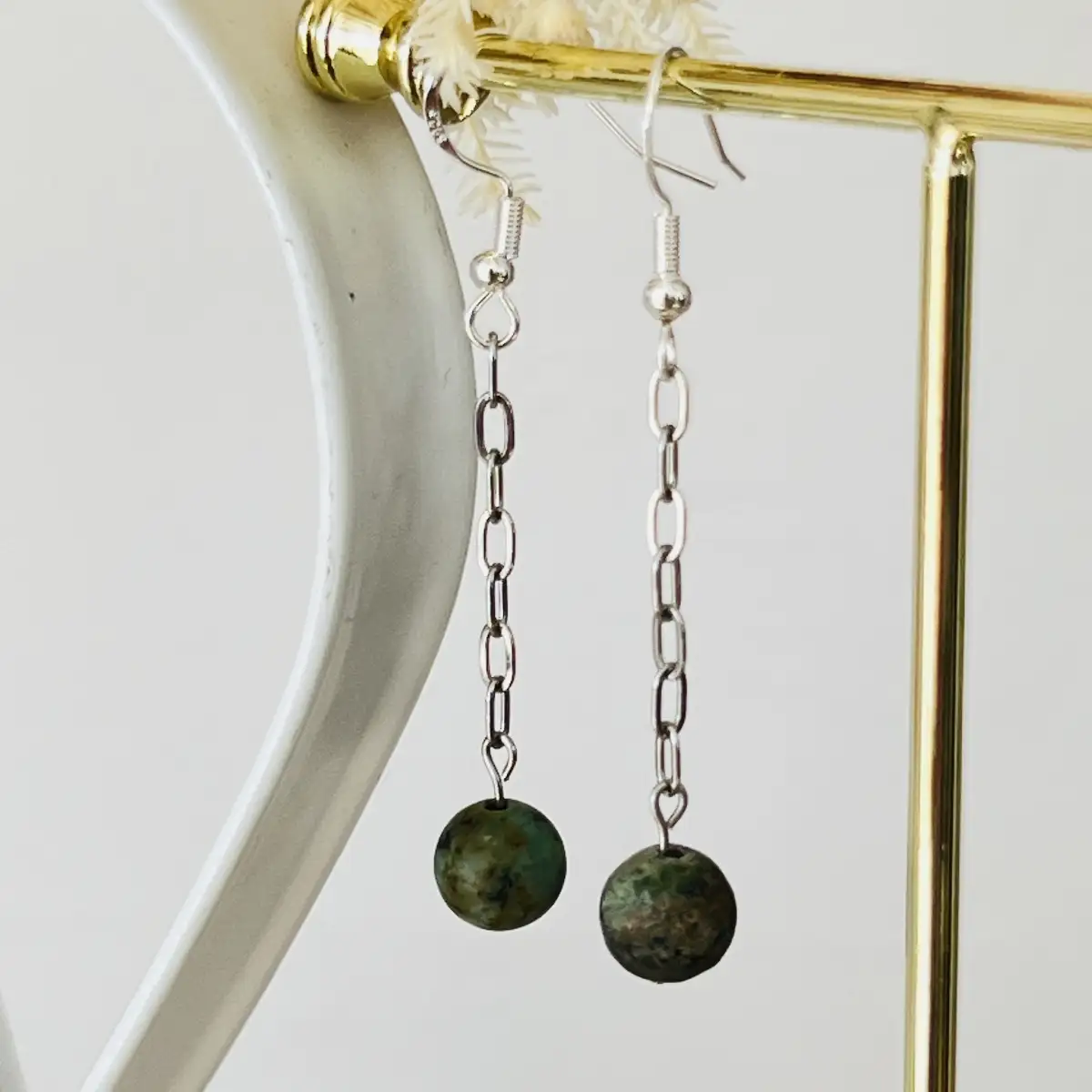 Boucles d'oreilles turquoise africaine