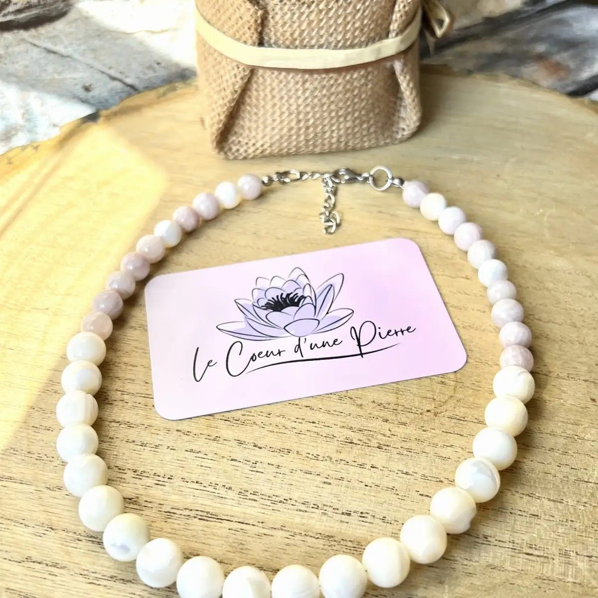 Collier en Nacre & Kunzite