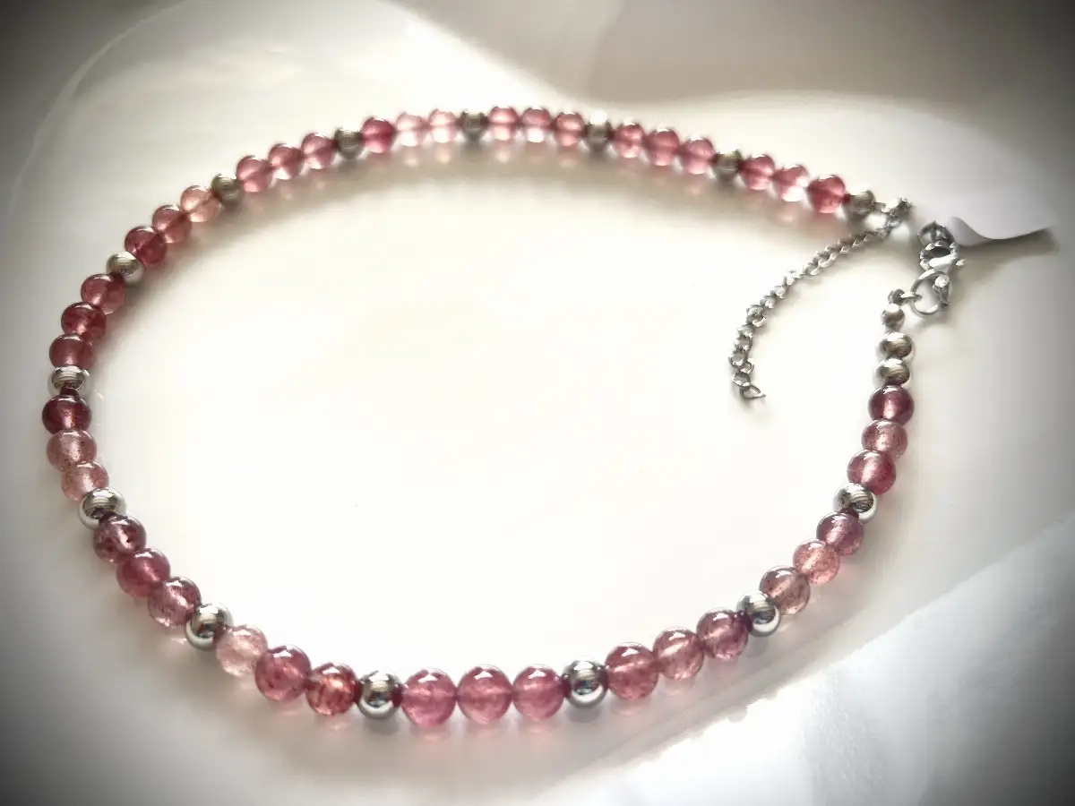 Collier Quartz Fraise