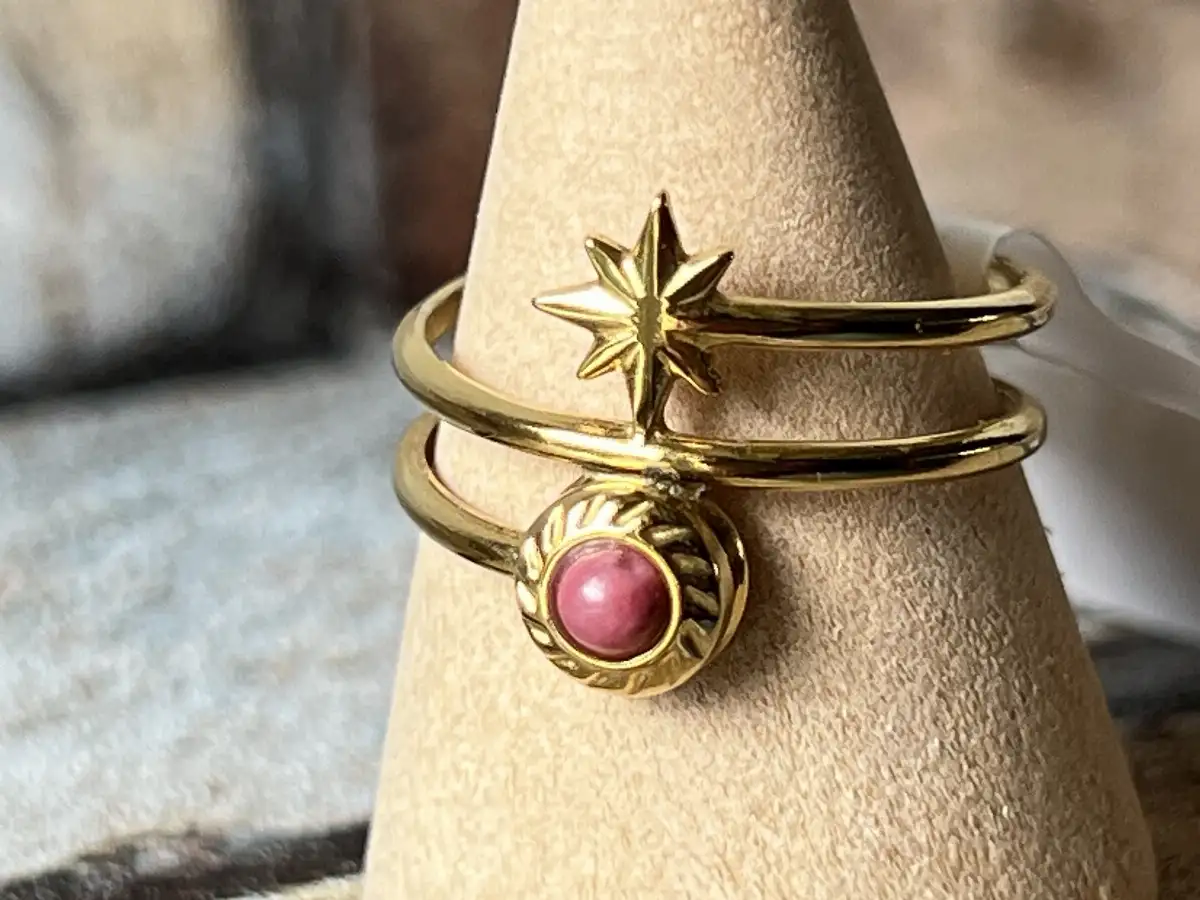 Bague en rhodochrosite