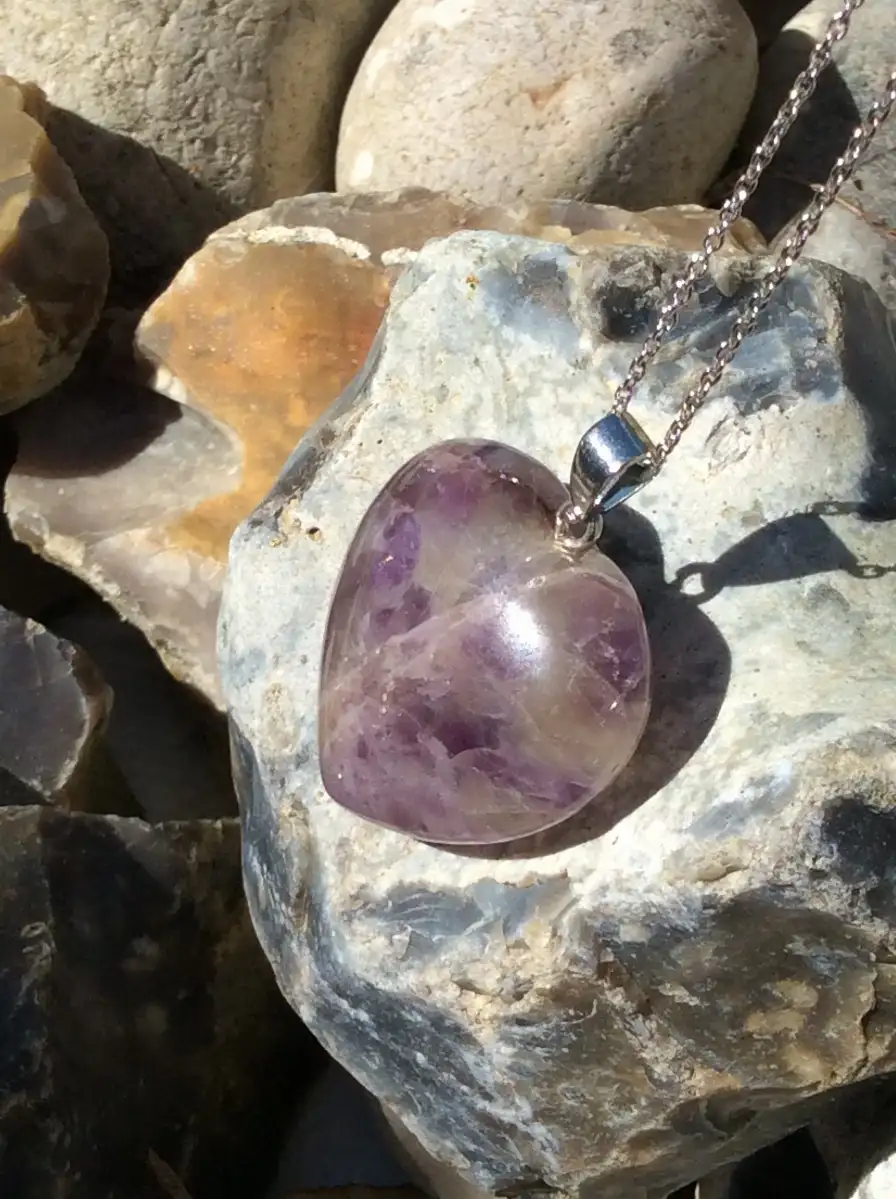Pendentif Cœur en Améthyste