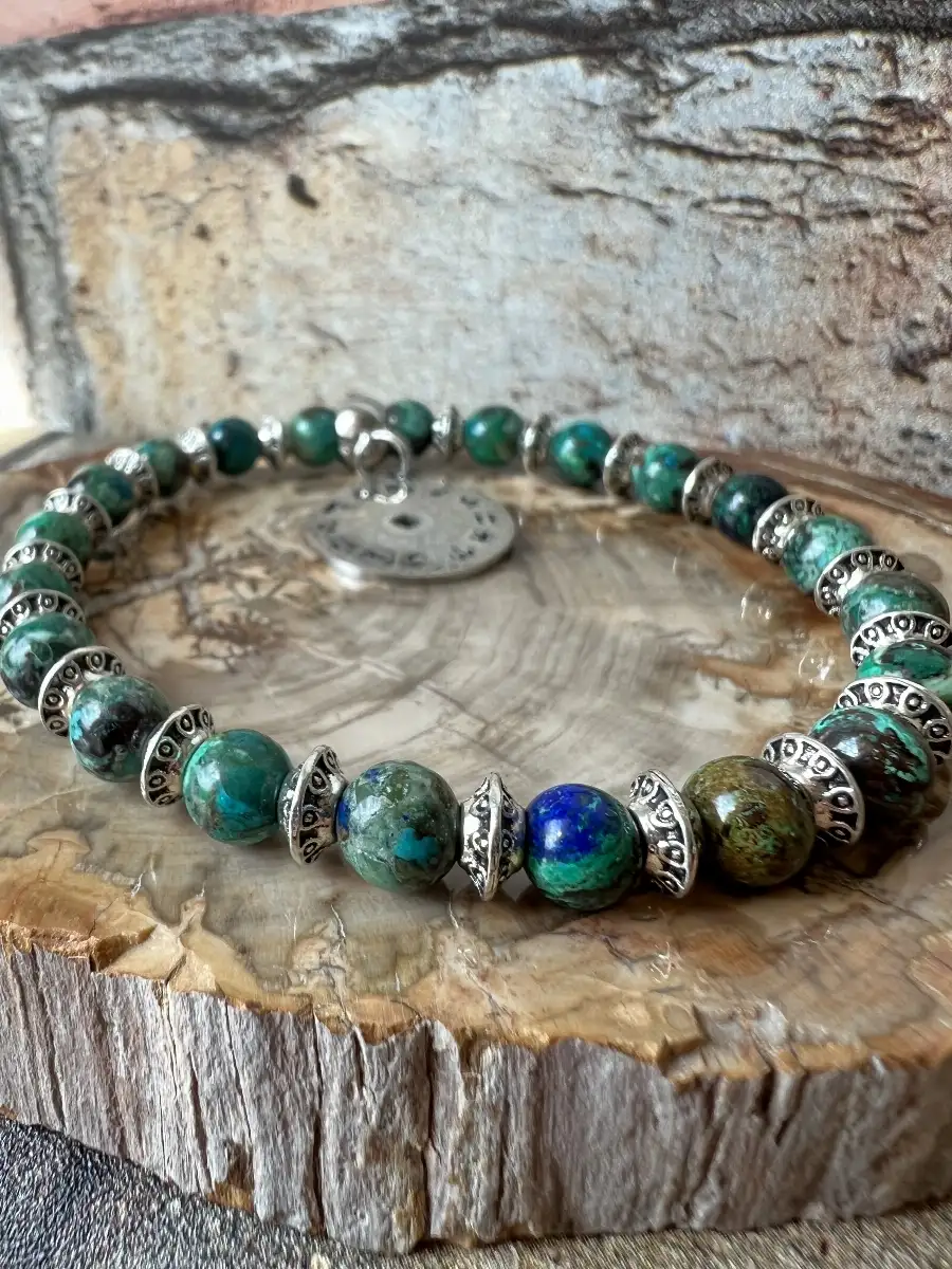 Bracelet en azurite 6 mm