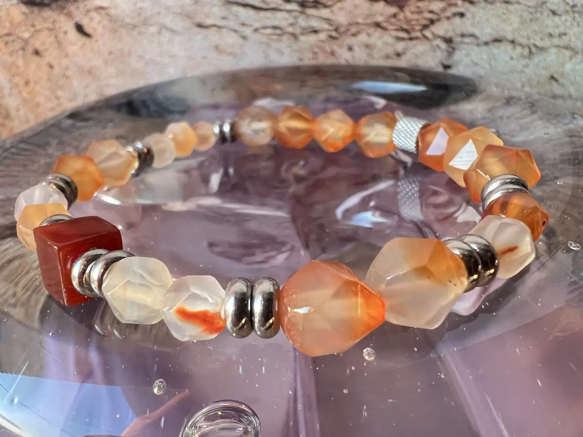 Bracelet en cornaline rouge