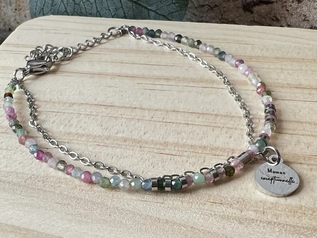 Bracelet tourmaline melon