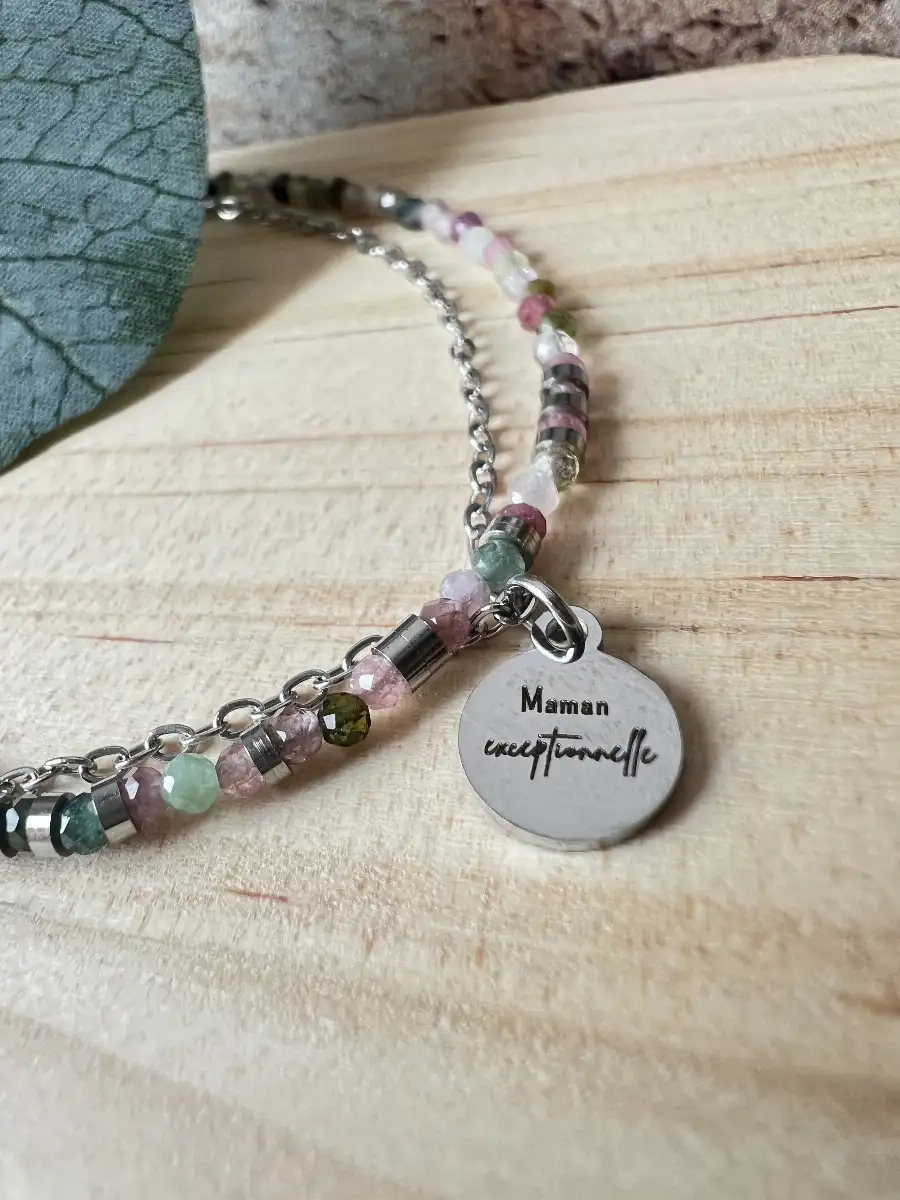 Bracelet tourmaline melon
