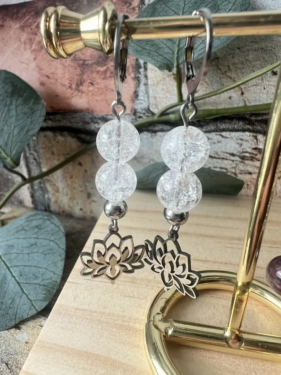 Boucles d'oreilles en cristal de roche