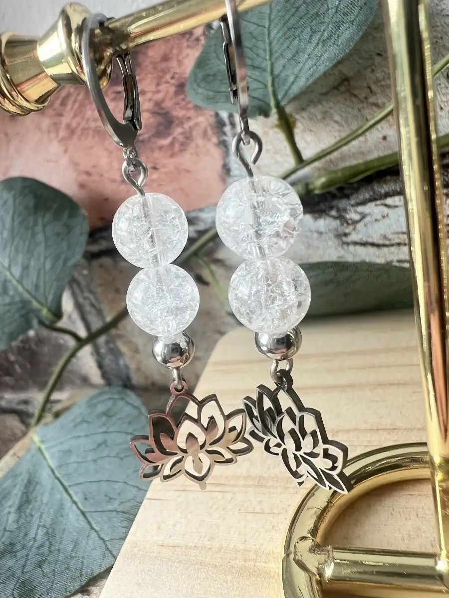 Boucles d'oreilles en cristal de roche