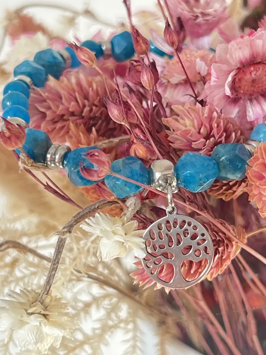 Bracelet en Apatite Bleue