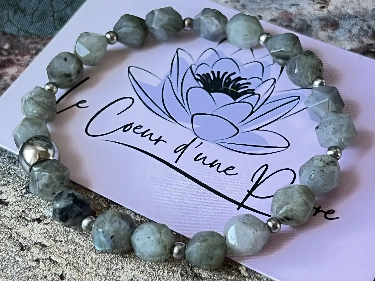 Bracelet labradorite facettée