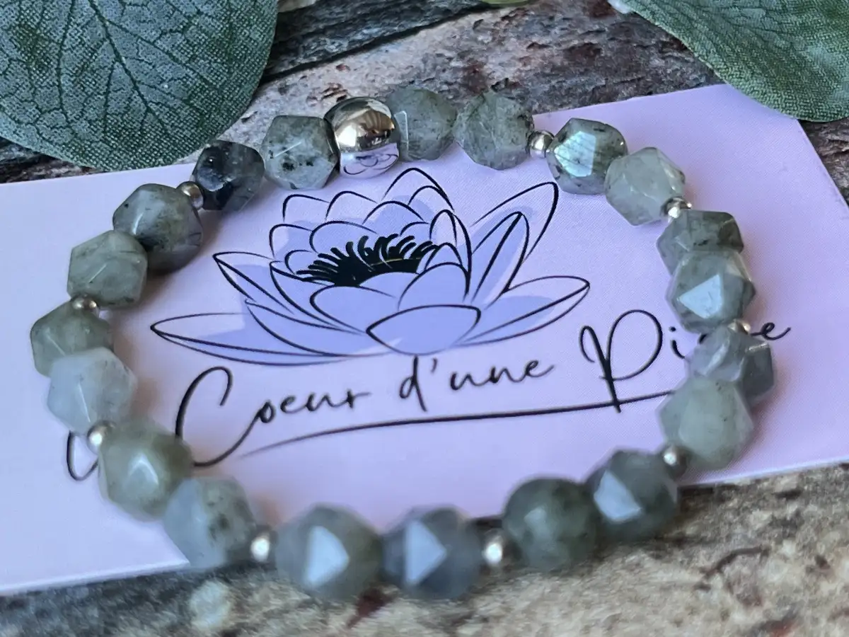 Bracelet labradorite facettée