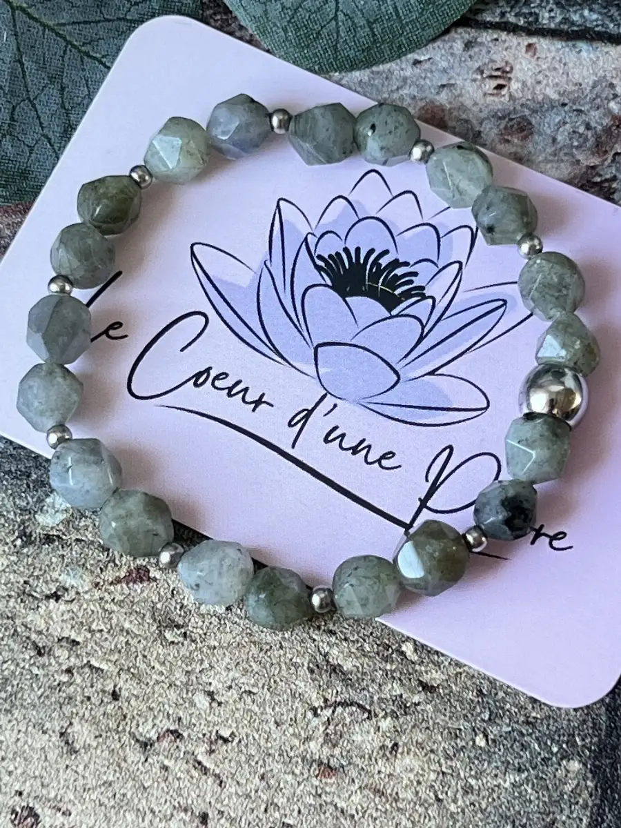 Bracelet labradorite facettée