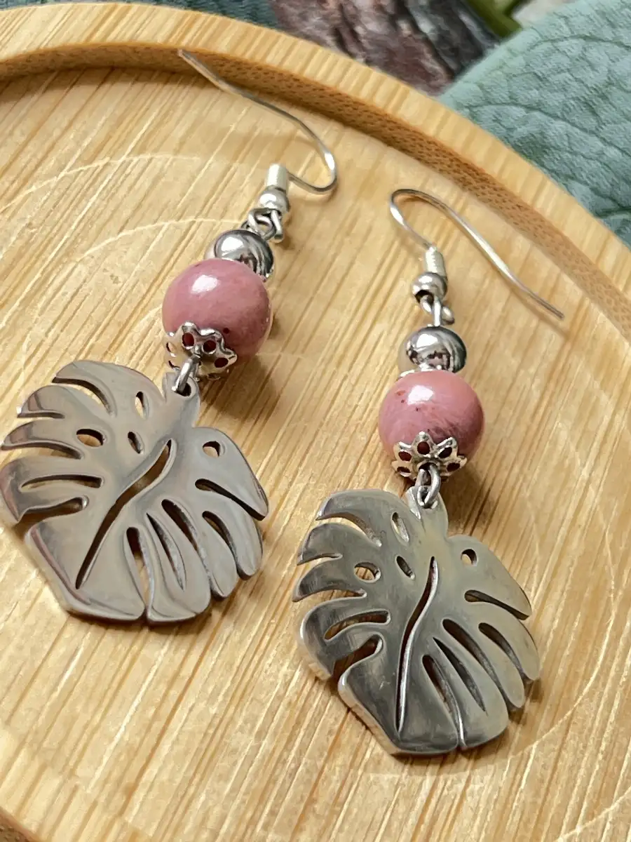 Boucles d'oreilles rhodochrosite