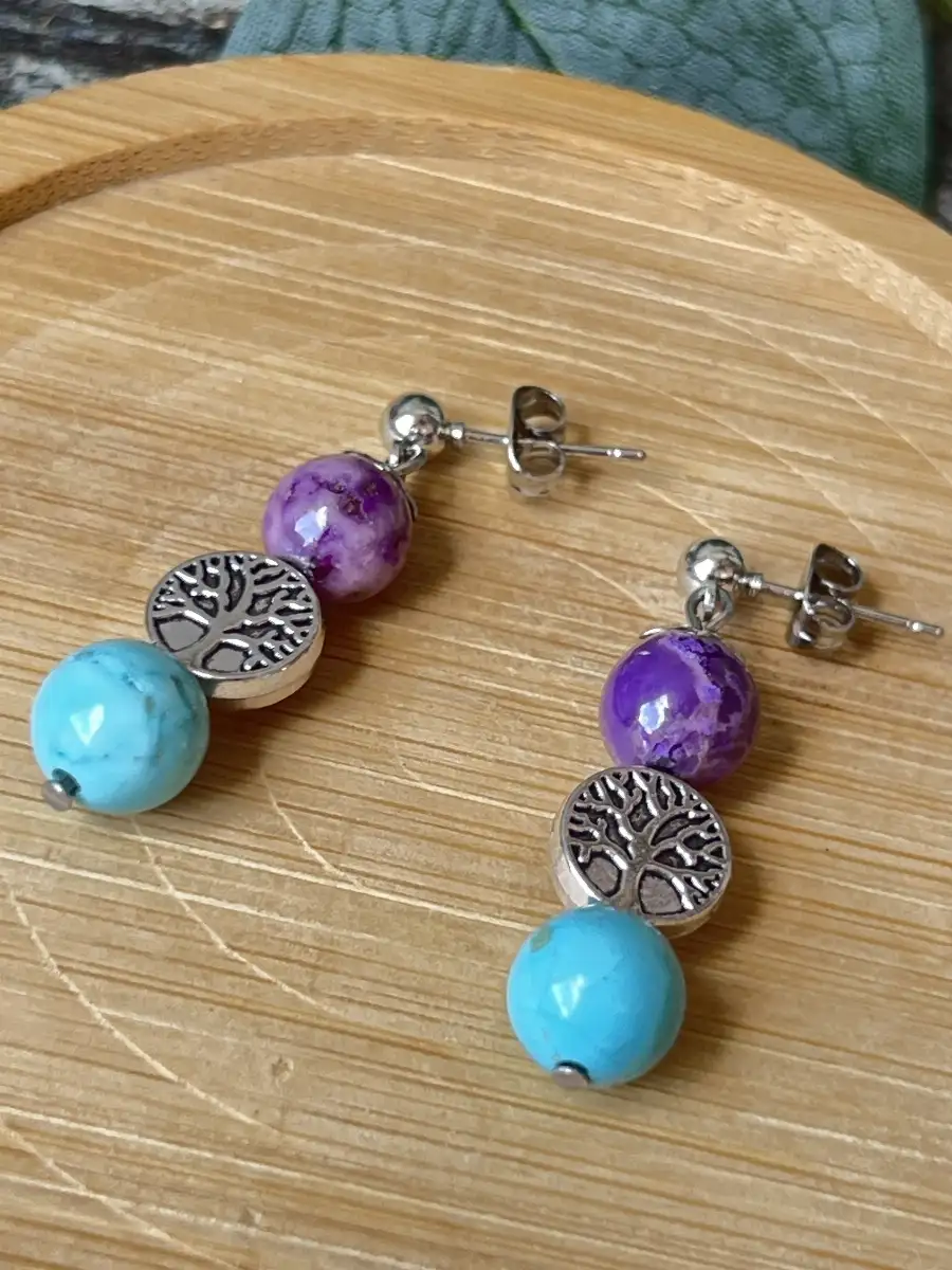 Boucles d’oreilles Turquoise ET Muscovite
