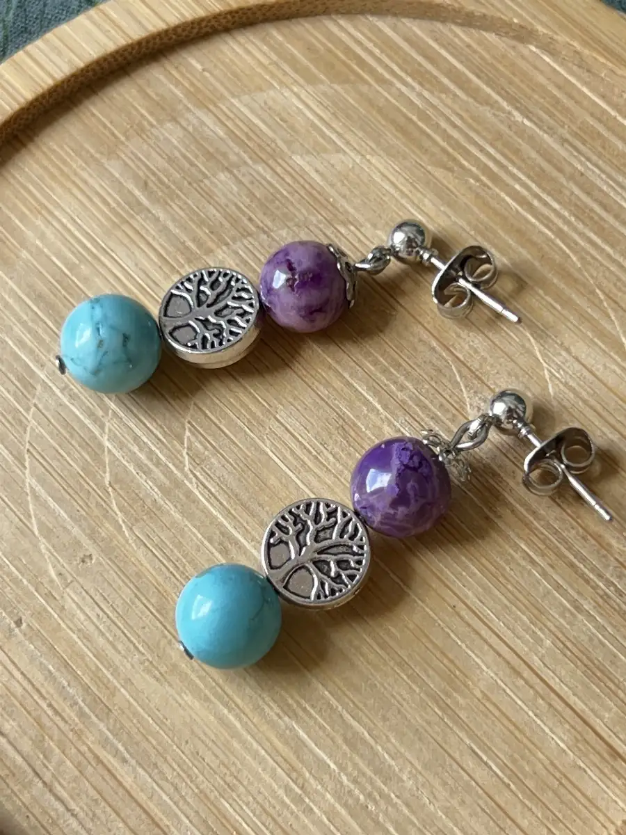 Boucles d’oreilles Turquoise ET Muscovite