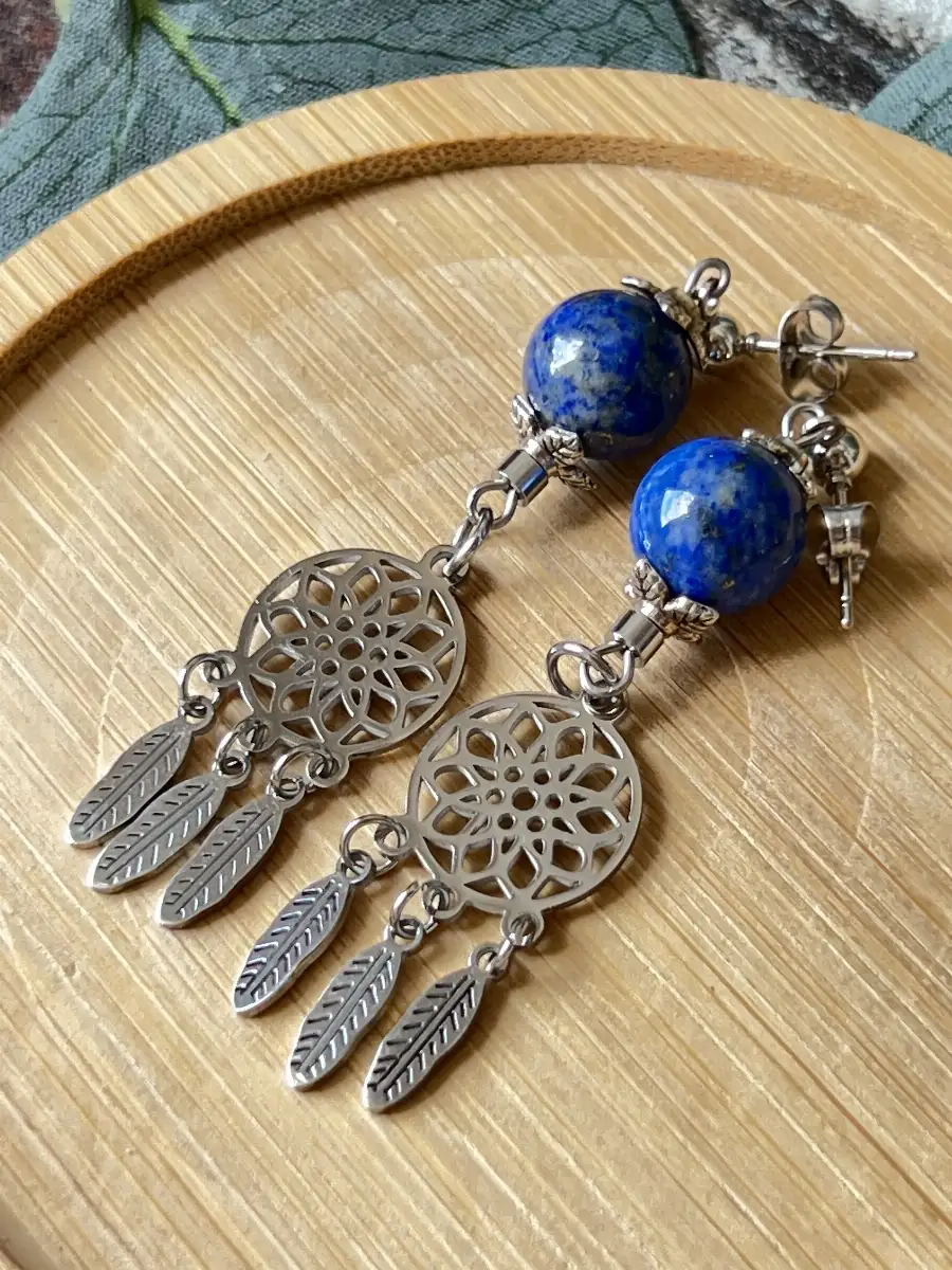 Boucles d’oreilles Lapis Lazuli 10 mm